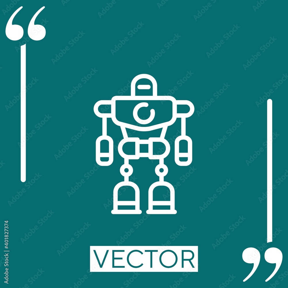 android vector icon Linear icon. Editable stroked line android vector icon Linear icon. Editable stroked line