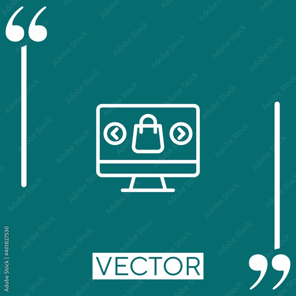 desktop vector icon Linear icon. Editable stroked line desktop vector icon Linear icon. Editable stroked line