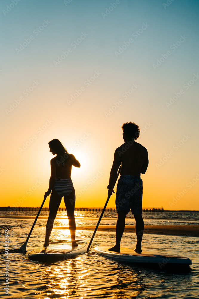 Stand Up Paddle Boarding at Sunset