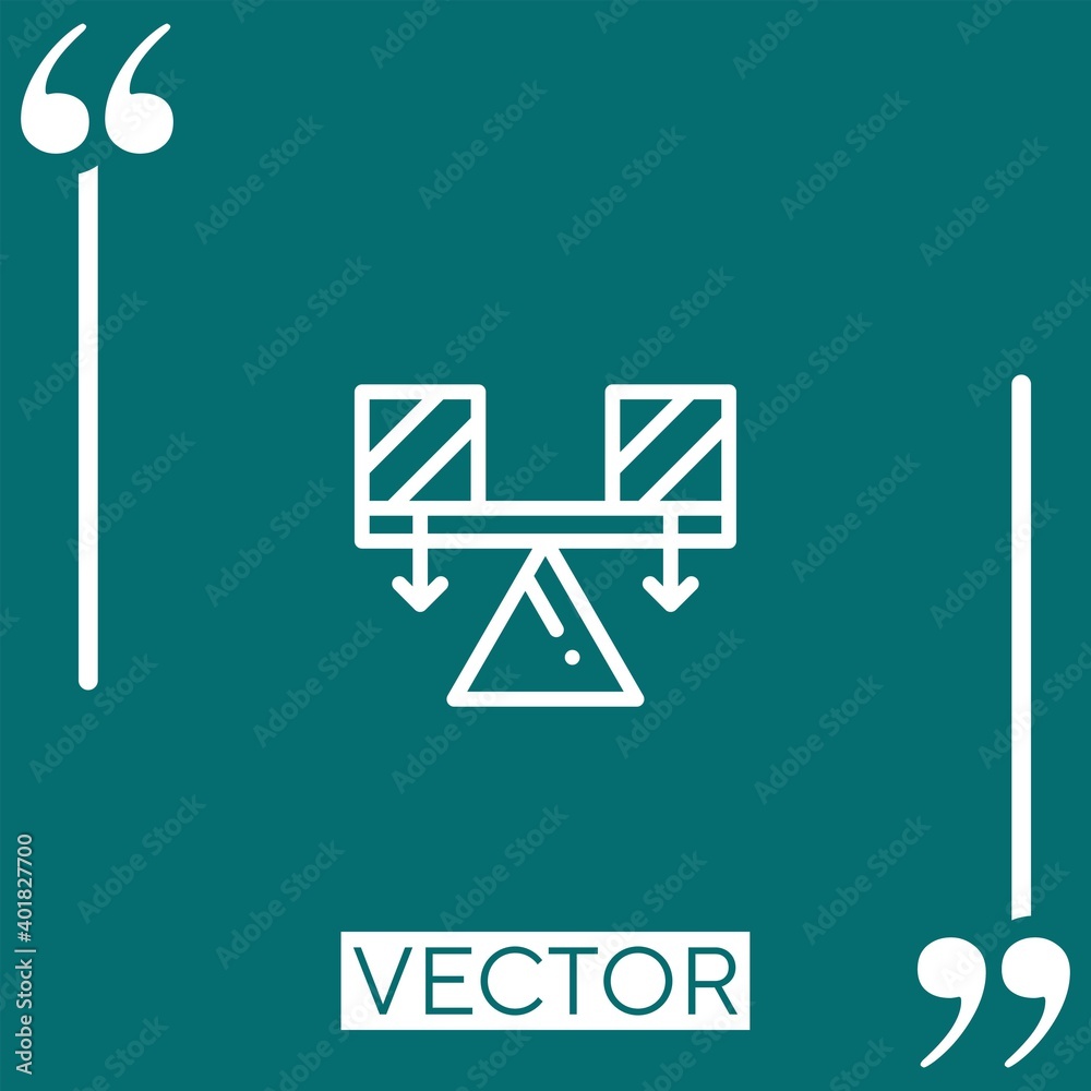 seesaw vector icon Linear icon. Editable stroke line seesaw vector icon Linear icon. Editable stroke line