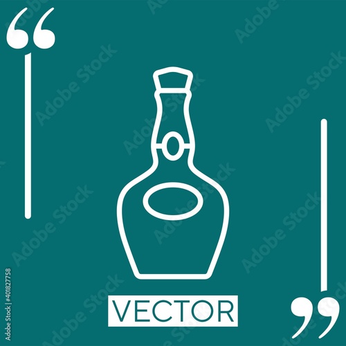 cognac bottle   vector icon Linear icon. Editable stroke line