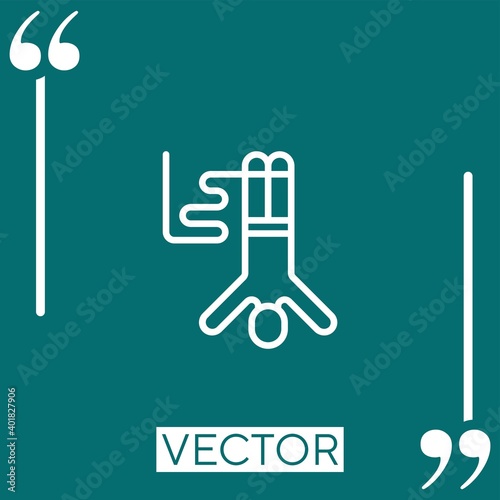 bungee jumping vector icon Linear icon. Editable stroke line