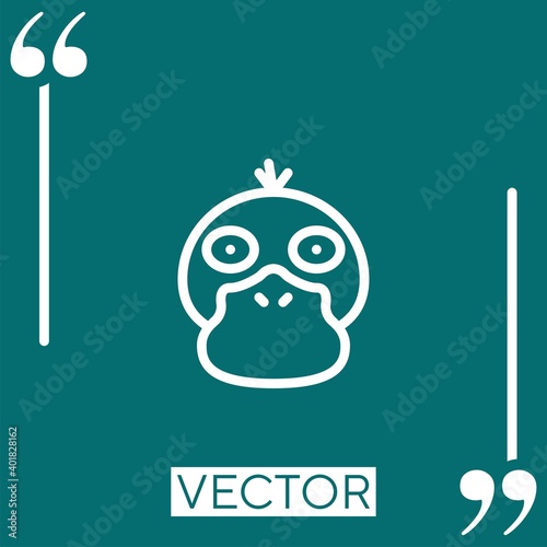 psyduck vector icon Linear icon. Editable stroke line photo