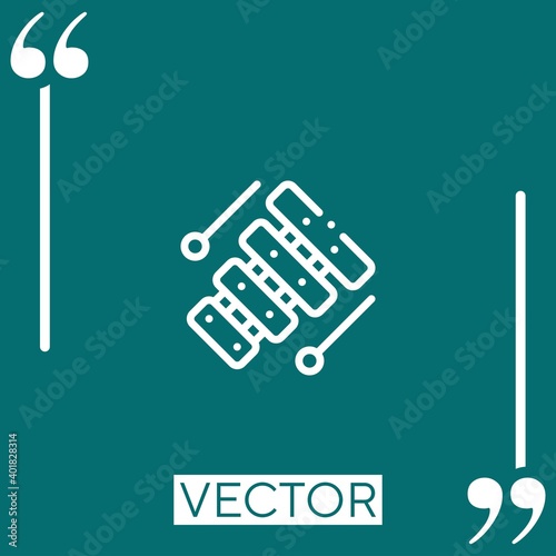 xylophone vector icon Linear icon. Editable stroke line
