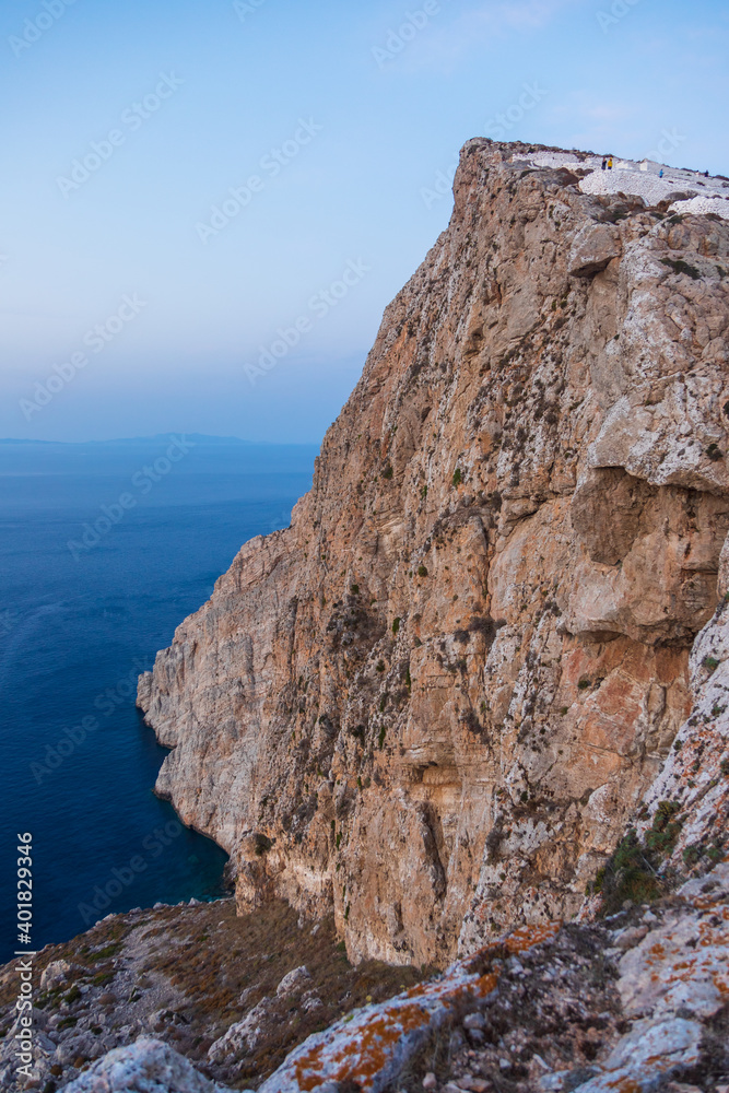 View of the cliffs of the island Folegandros, Greece.