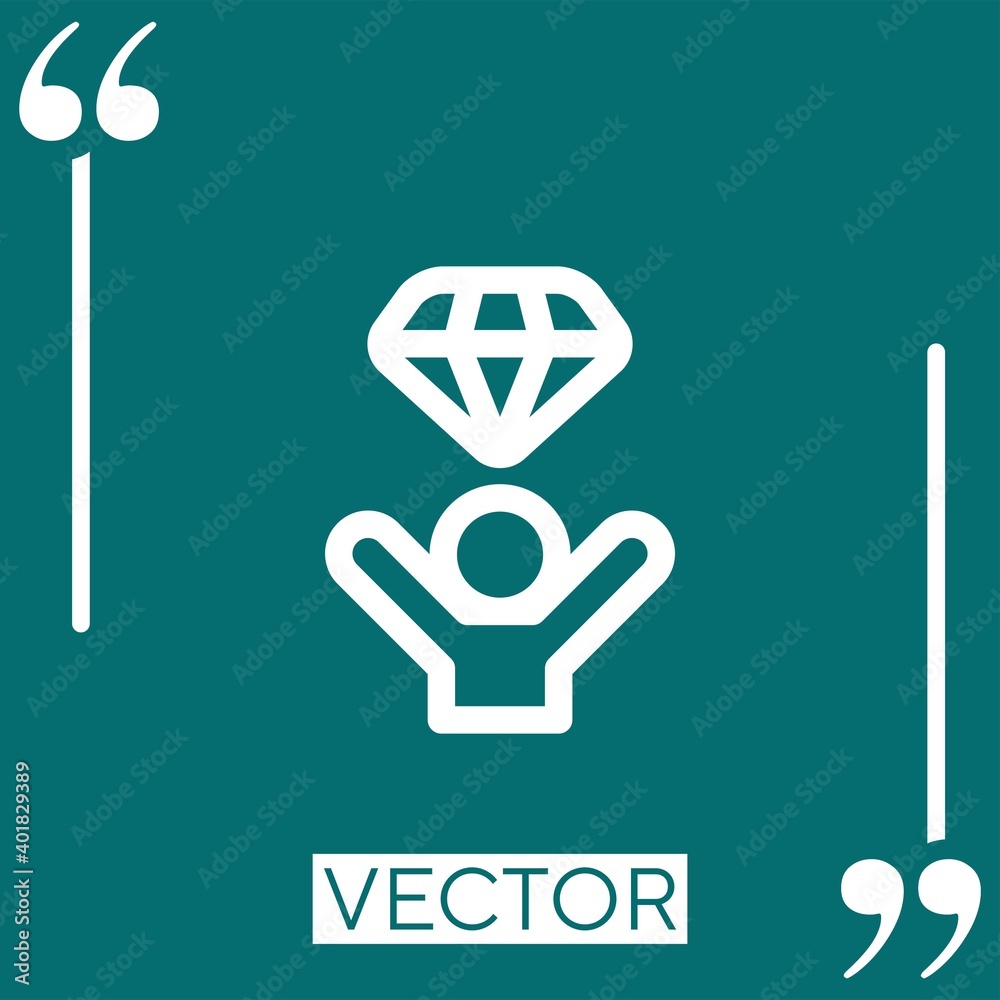 diamond vector icon Linear icon. Editable stroked line diamond vector icon Linear icon. Editable stroked line