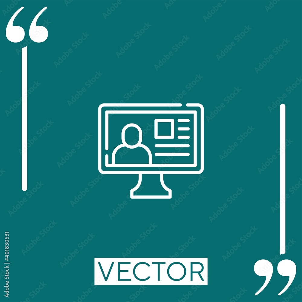 computer vector icon Linear icon. Editable stroke line computer vector icon Linear icon. Editable stroke line