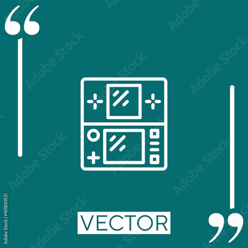 gameboy   vector icon Linear icon. Editable stroke line