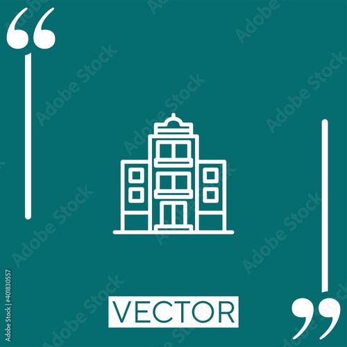 hotel vector icon Linear icon. Editable stroke line