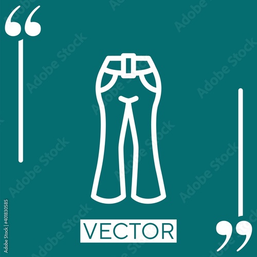 pants   vector icon Linear icon. Editable stroke line