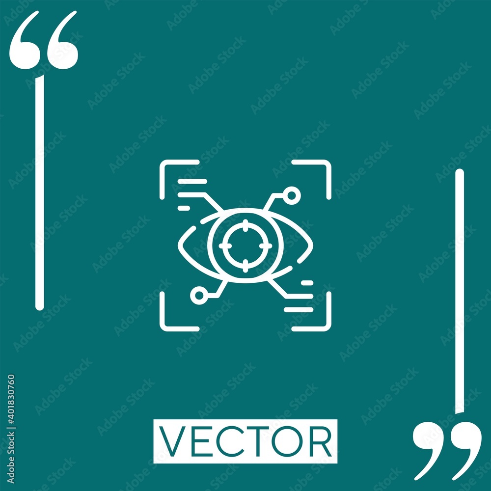 eye scan vector icon Linear icon. Editable stroke line eye scan vector icon Linear icon. Editable stroke line