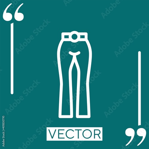 pants   vector icon Linear icon. Editable stroke line
