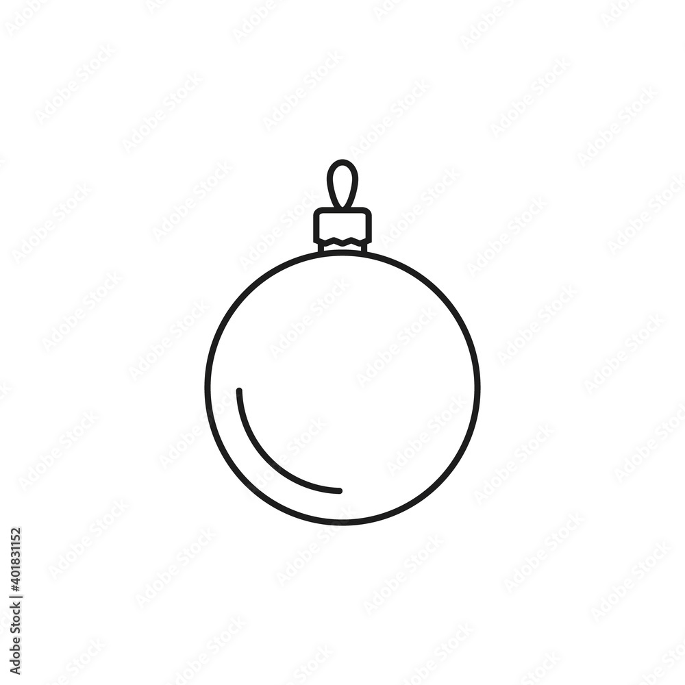 Christmas ball. Vector. Line style. Christmas ball. Vector. Line style.