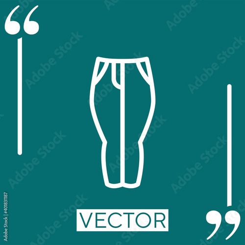 pants   vector icon Linear icon. Editable stroke line
