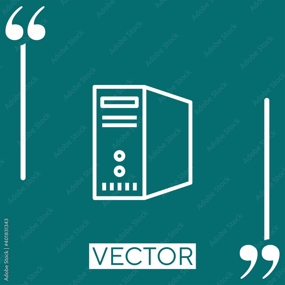 cpu tower vector icon Linear icon. Editable stroke line cpu tower vector icon Linear icon. Editable stroke line