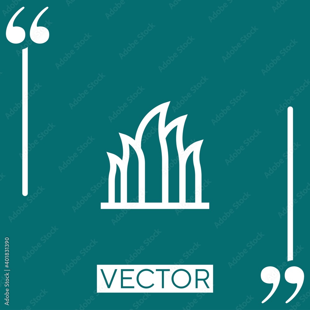 grass vector icon Linear icon. Editable stroked line grass vector icon Linear icon. Editable stroked line