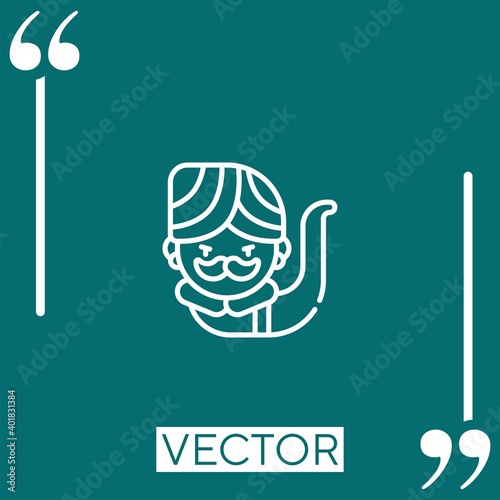 genie vector icon Linear icon. Editable stroked line