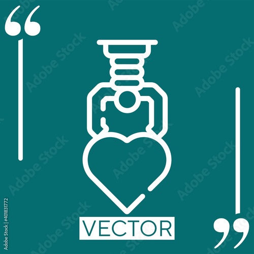 crane machine vector icon Linear icon. Editable stroked line