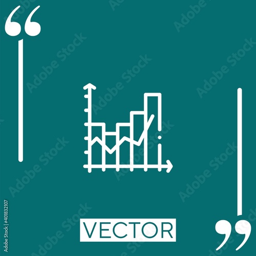 bar chart vector icon Linear icon. Editable stroked line
