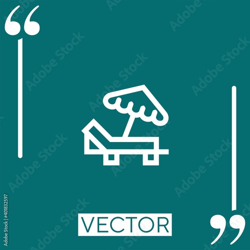 Sunbed vector icon Linear icon. Editable stroked line