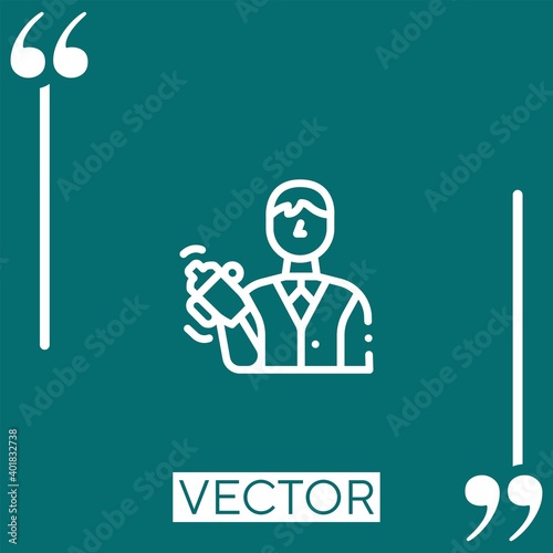bartender vector icon Linear icon. Editable stroked line