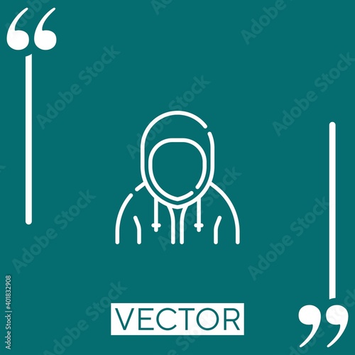 hacker vector icon Linear icon. Editable stroked line