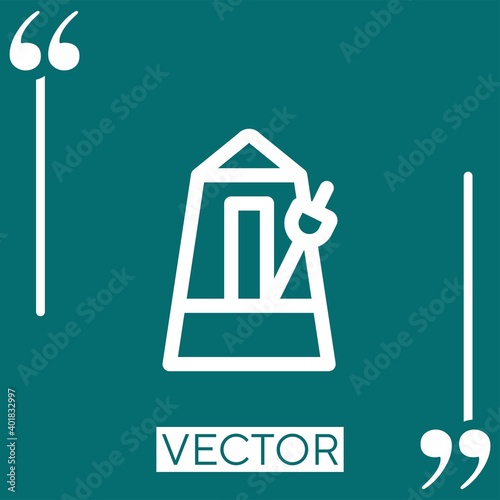 metronome vector icon Linear icon. Editable stroked line