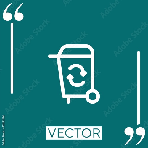 recycling bin vector icon Linear icon. Editable stroked line