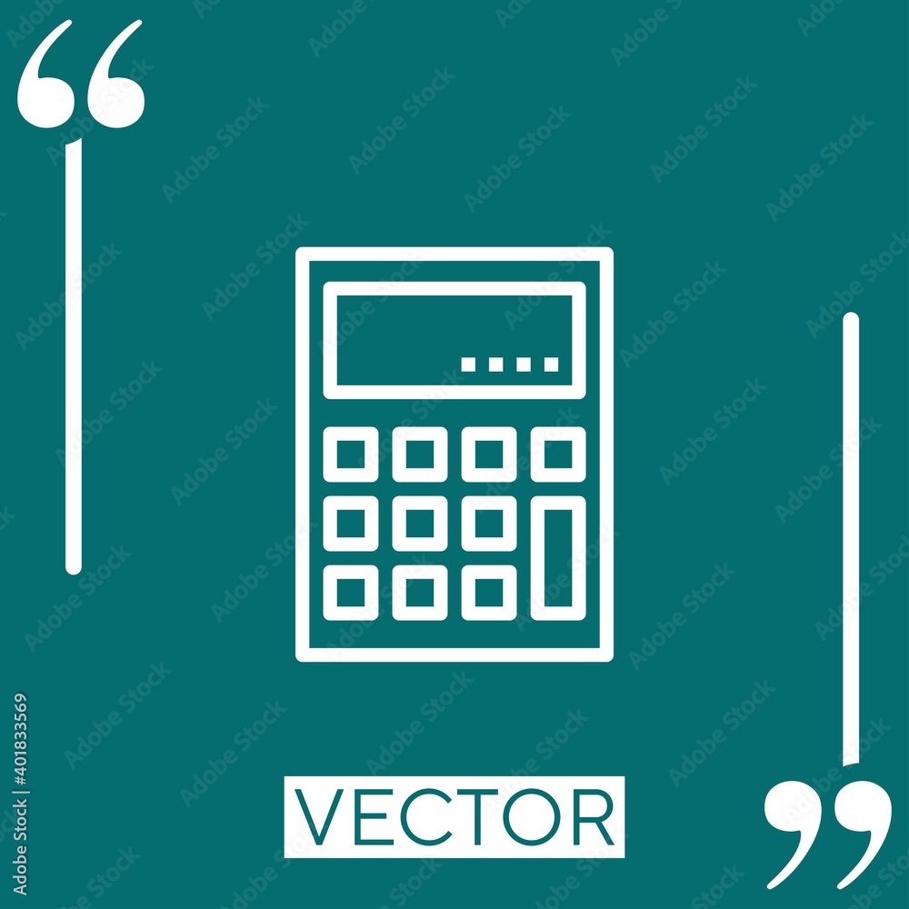 calculator vector icon Linear icon. Editable stroked line calculator vector icon Linear icon. Editable stroked line