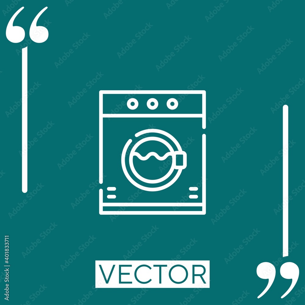 washing machine vector icon Linear icon. Editable stroke line washing machine vector icon Linear icon. Editable stroke line