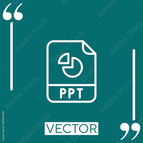 ppt vector icon Linear icon. Editable stroke line © NUSHABA