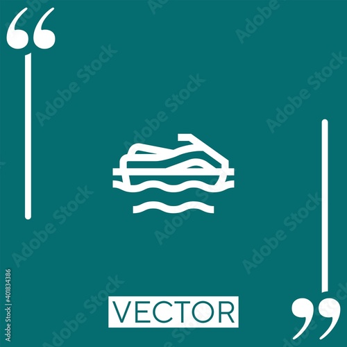 jet ski vector icon Linear icon. Editable stroked line