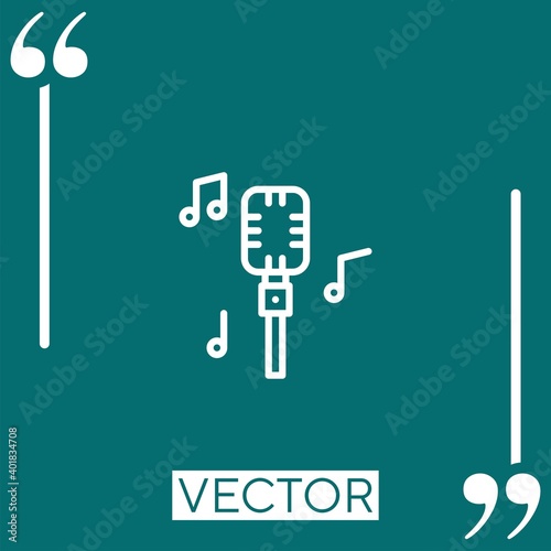 singing vector icon Linear icon. Editable stroked line