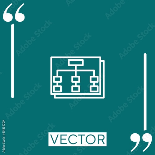 sitemap vector icon Linear icon. Editable stroked line