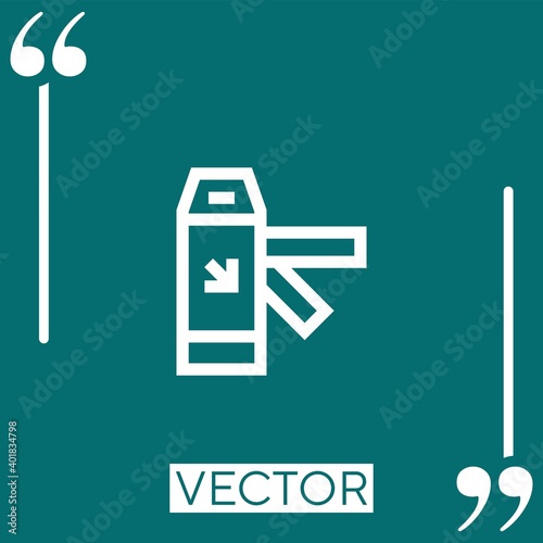 Turnstiles vector icon Linear icon. Editable stroked line