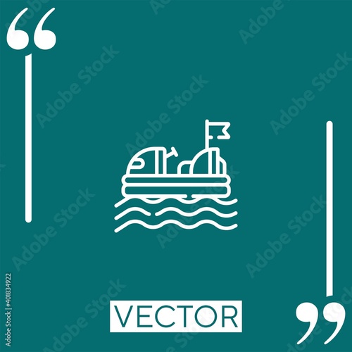 bumper boats vector icon Linear icon. Editable stroked line