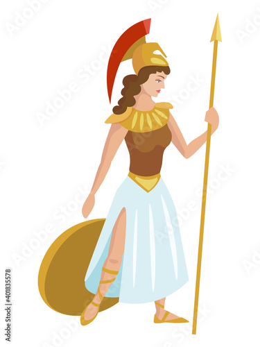 Olympic goddess Athena Pallada with shild