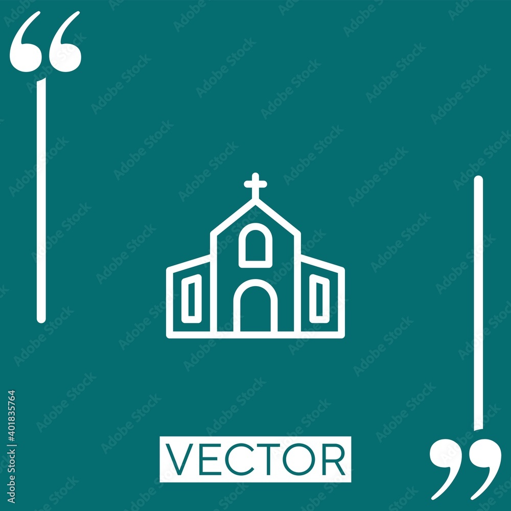 church vector icon Linear icon. Editable stroked line