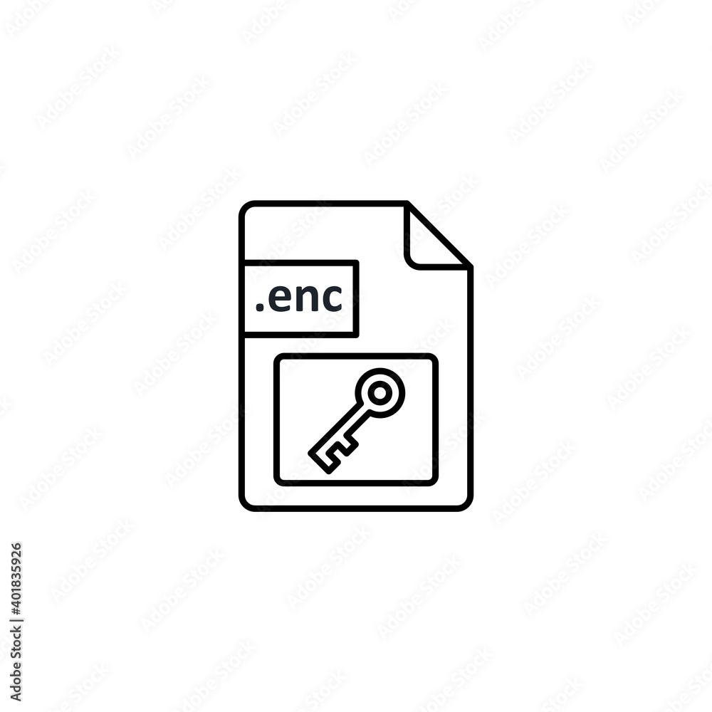 Encrypted file icon. Icon design for extension files, folders and documents. Vector Encrypted file icon. Icon design for extension files, folders and documents. Vector