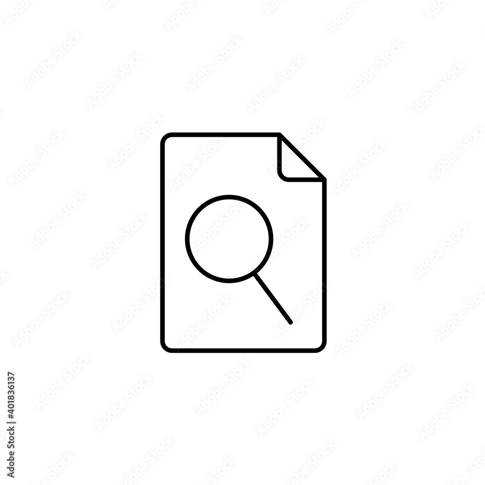 Document file search icon. Icon design for extension files, folders and documents. Vector Document file search icon. Icon design for extension files, folders and documents. Vector