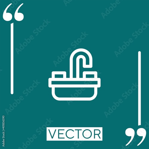 sink vector icon Linear icon. Editable stroked line