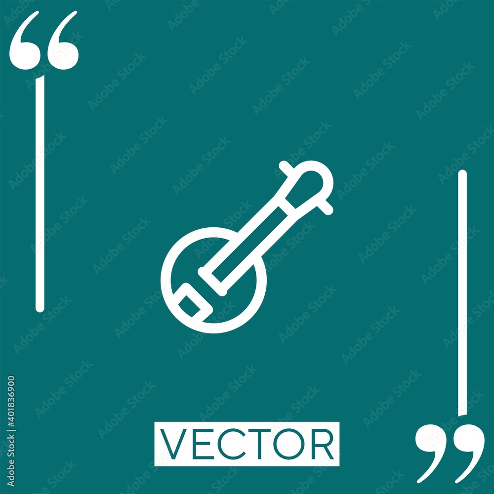 banjo vector icon Linear icon. Editable stroked line banjo vector icon Linear icon. Editable stroked line