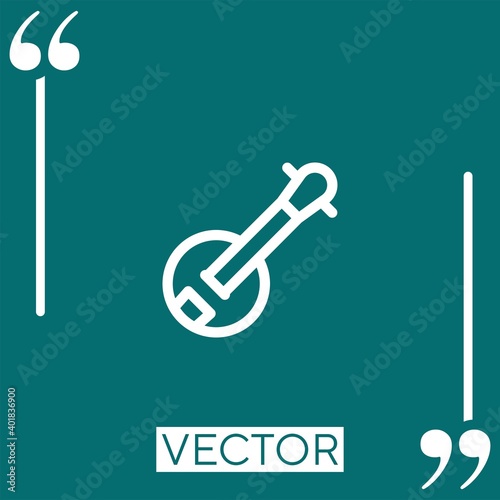banjo vector icon Linear icon. Editable stroked line