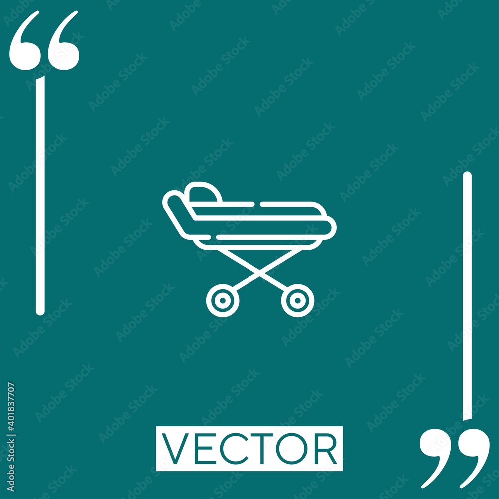stretcher vector icon Linear icon. Editable stroked line stretcher vector icon Linear icon. Editable stroked line