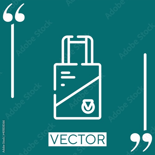 totebag vector icon Linear icon. Editable stroked line