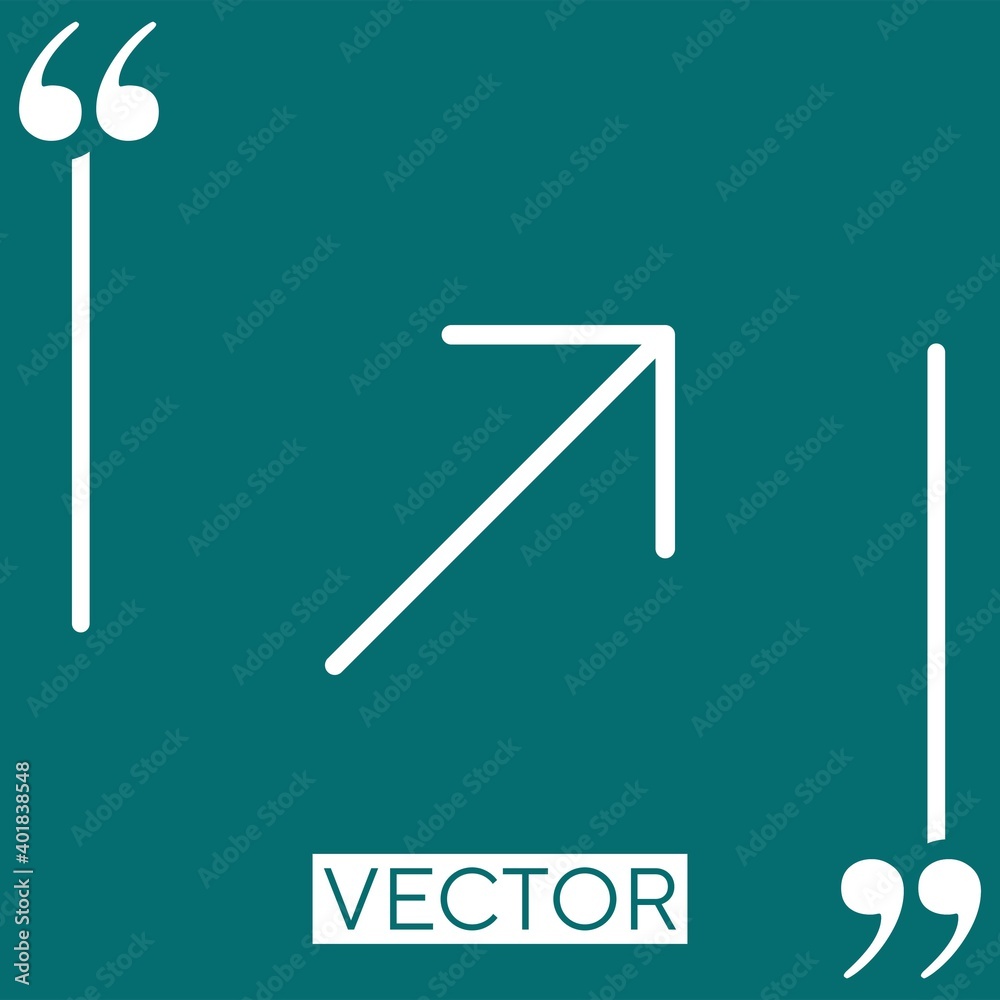 right up vector icon Linear icon. Editable stroked line right up vector icon Linear icon. Editable stroked line