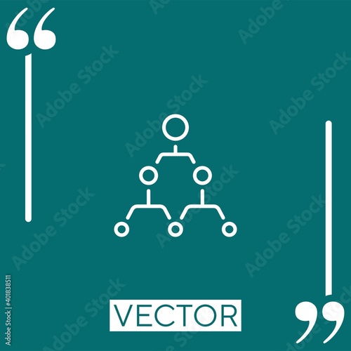 hierarchical structure vector icon Linear icon. Editable stroked line