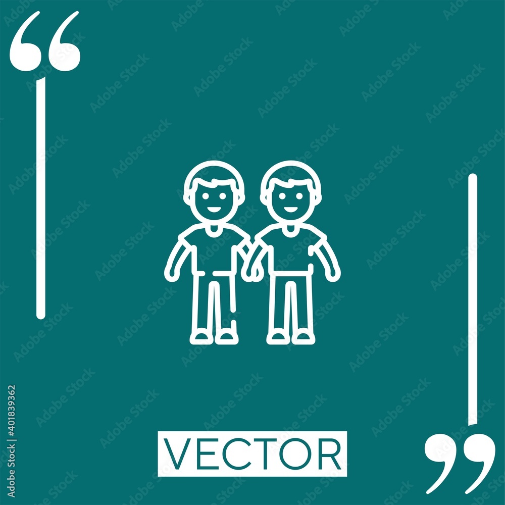 couple vector icon Linear icon. Editable stroke line couple vector icon Linear icon. Editable stroke line