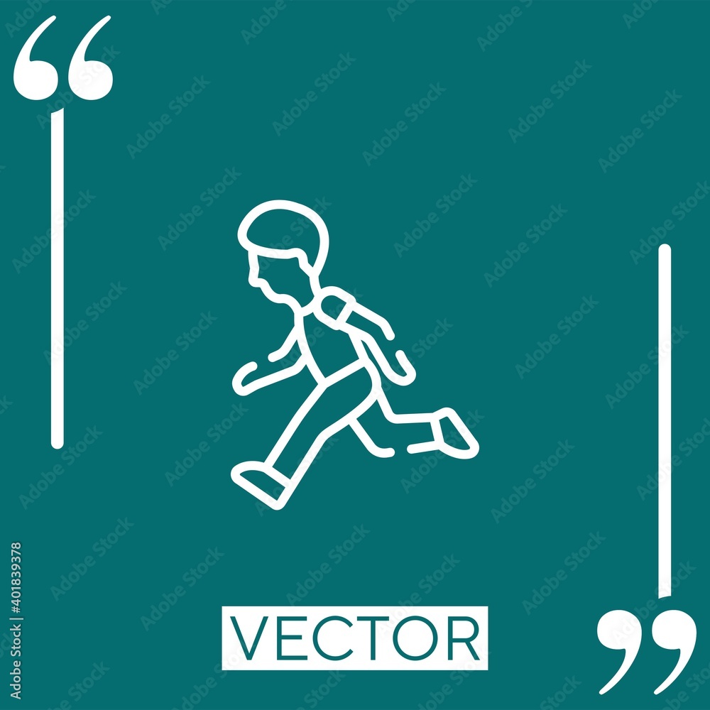 run vector icon Linear icon. Editable stroke line