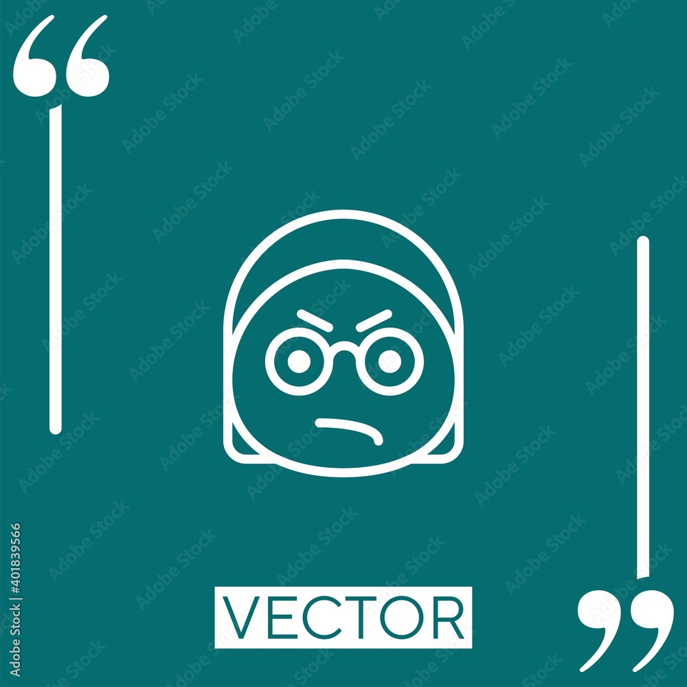 angry vector icon Linear icon. Editable stroke line angry vector icon Linear icon. Editable stroke line